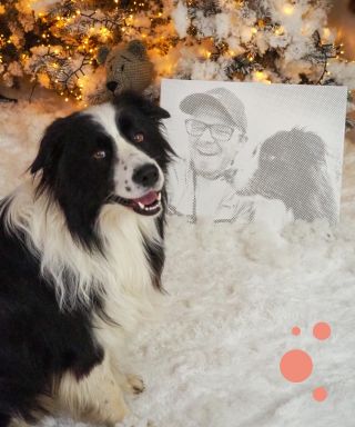 Cadeau parfait: peinture par points d'un chien et son ami! Découvrez la peinture par points d'un chien et de son meilleur...